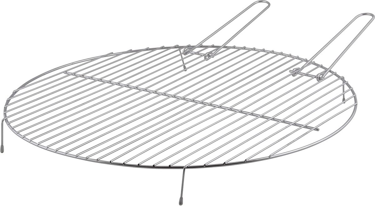 Grillrooster voor vuurschaal Ø 52 cm - Koolstofstaal met inklapbare handgrepen - Ideaal voor BBQ en buitengebruik