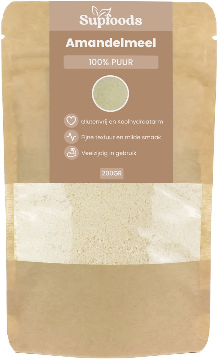 Amandelmeel 100% Puur - 200gram - Ideaal voor Bakken en Glutenvrije Recepten - Amandelmeel koolhydraatarm