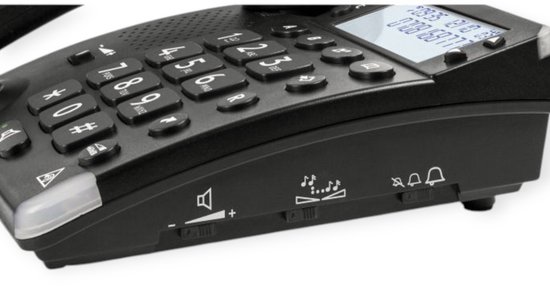 DORO Magna 4000 zwarte analoge bureautelefoon met nummerweergave en grote geluidsversterking. Geschikt voor SLECHTHOREND foto 5
