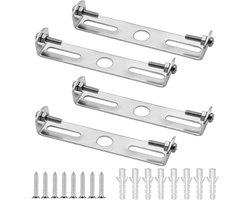 4x Plafondplaat - Beugel voor Lamp - Metaal - 9 cm - Montage beugel - Lamp-montagebeugels - Plafondlamp-montagebeugel - voor plafondlamp, dwarsbalk set, wandlamp montageplaat - met schroeven