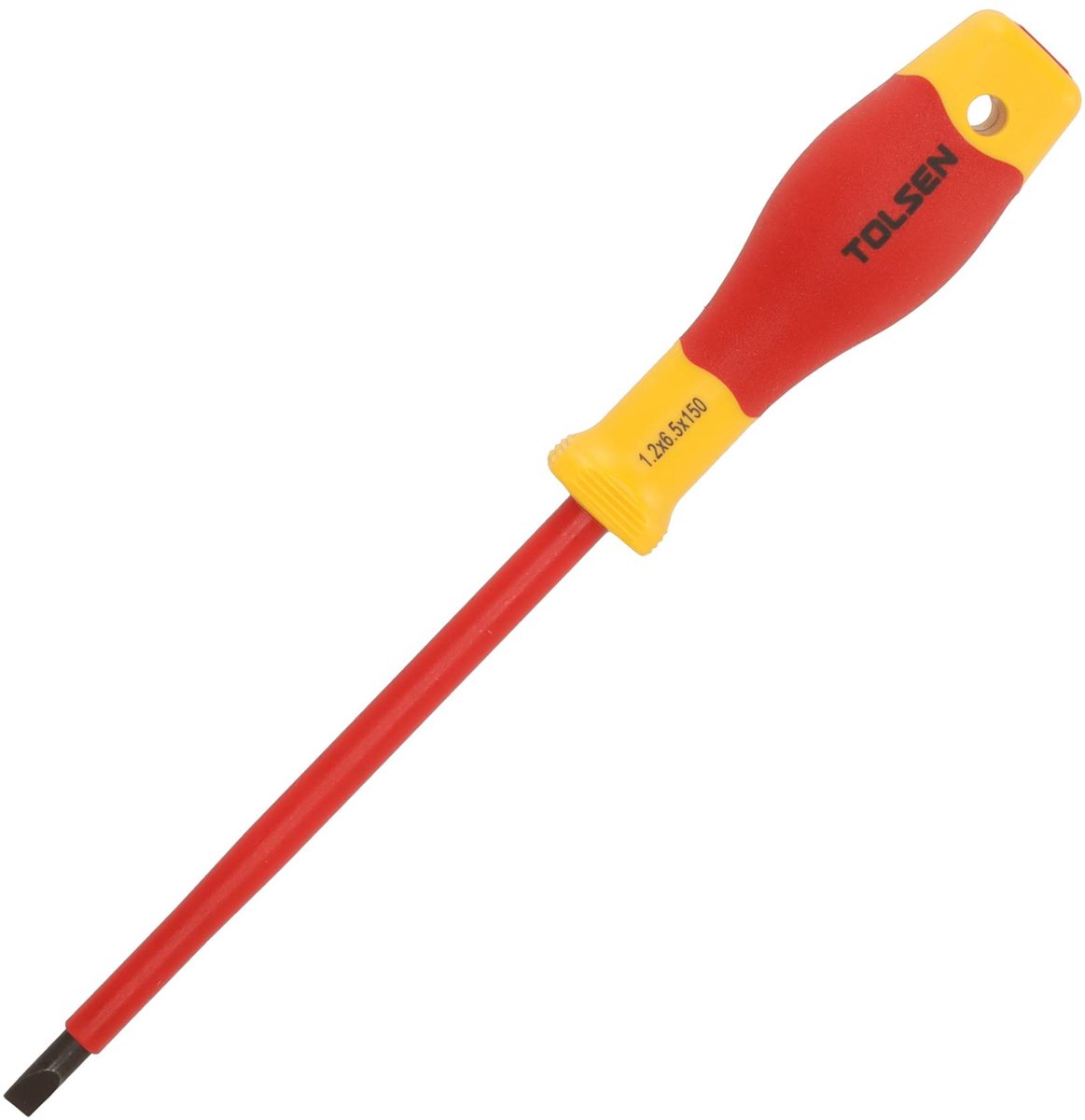 Tolsen Schroevendraaier VDE Premium - Sleufschroevendraaier - Platte schroevendraaier 1.2 x 6.5 x 150 mm