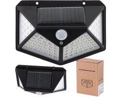 Solar Buitenlamp met Bewegingssensor - Op Zonne Energie - Buitenverlichting - Zwart - Dag en Nacht - 1200 Lumen