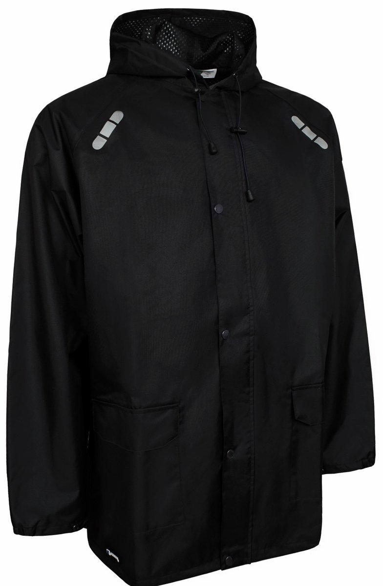 Zwarte ademende regenjas van Lyngsøe Rainwear 5XL