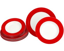 MamboCat 12-delig porseleinen servies VARIANT RED voor 6 personen