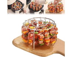 BBQ Grill Spiezen Houders met 24 Spiezen - Spiesenrek - Airfryer-spies houder - Brochettehouder - BBQ Accessoire - Air Fryer Koken Accessoires - Air Fryer Spiesen - Air Fryer Houders - voor Spiesen, Kip, Vlees, Zeevruchten