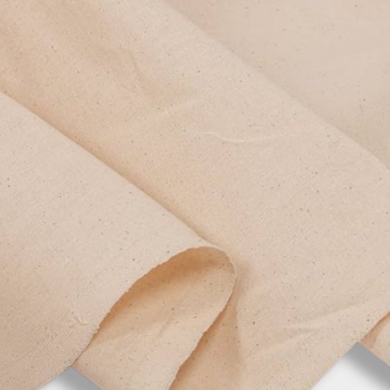 Tissu 100 % coton Calicot, 5 mètres, largeur 90 cm, épaisseur 115 g/m², couleur Naturel