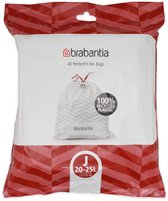 Brabantia PerfectFit sac poubelle avec fermeture code J, 20-25 litres, 40 pcs/distributeur - White