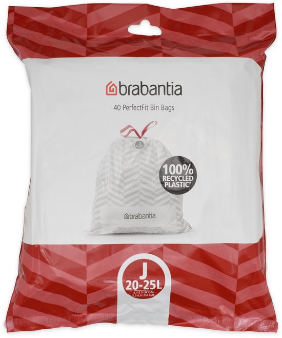 Brabantia PerfectFit Vuilniszakken - 20/25 l - Code J - 40 stuks