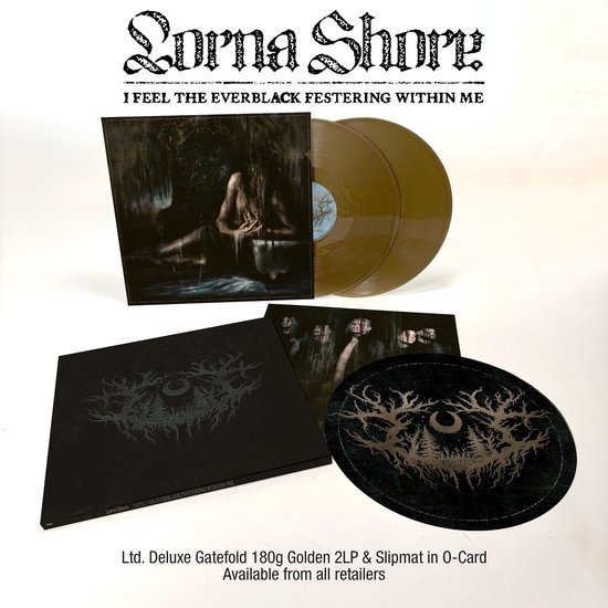 Lorna Shore 'I Feel the Everblack Festering Within Me' limited edition deluxe gatefold 180g gouden 2LP met slipmat.