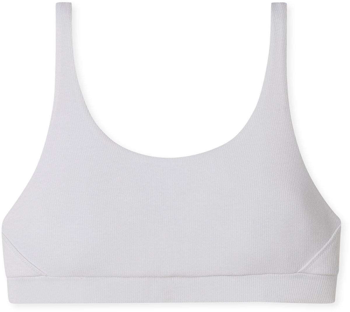 Schiesser Pure Rib bralette (1-pack) - dames bustier dubbelrib biologisch katoen zwart Wit