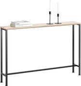 SoBuy Consoletafel - Smal Design Bijzettafel - Licht Houtkleur Blad, 120x20x80 cm, Metaal, FSB19-XL-Z - voor Entree/Woonkamer/Kantoor