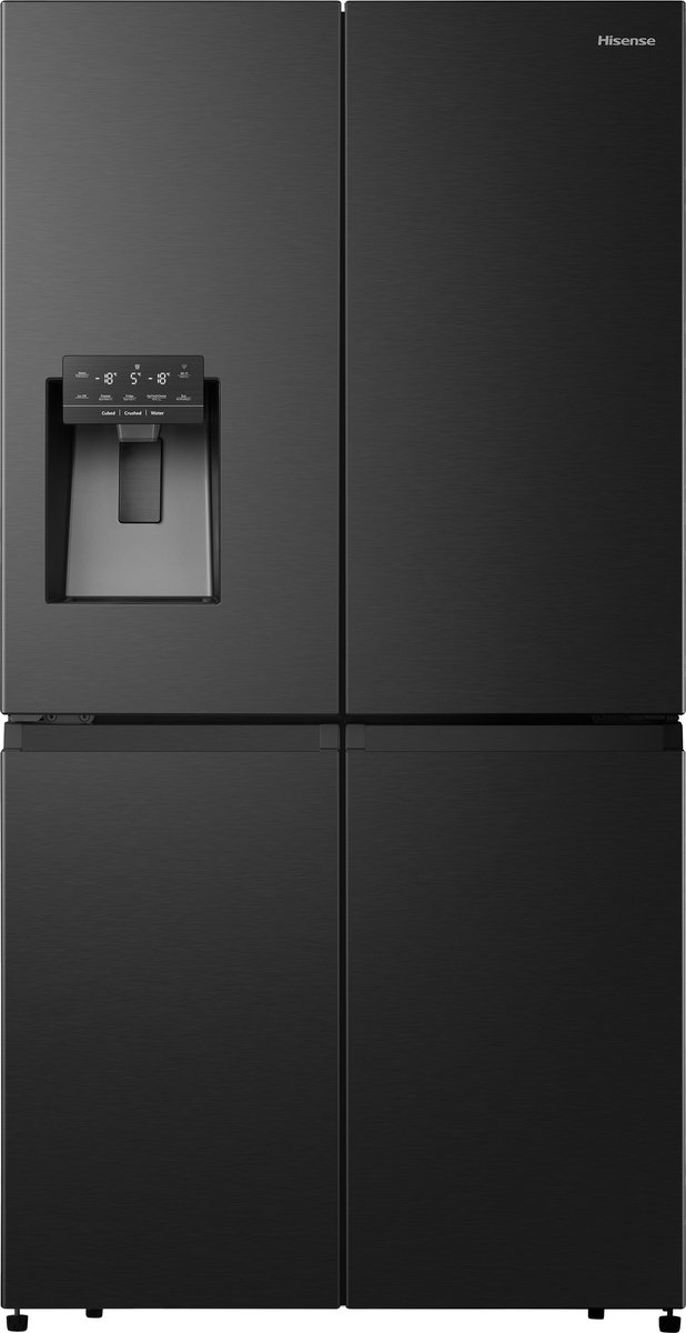 Hisense RQ760N4SBFE vrijstaande side-by-side koelkast blacksteel zuinig energieklasse E | .