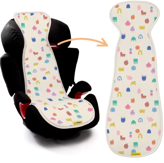 AeroMoov Air Layer – Inlegkussen Autostoel – Ademend & Warmteregulerend - Groep 2 en 3 - Funny Shapes