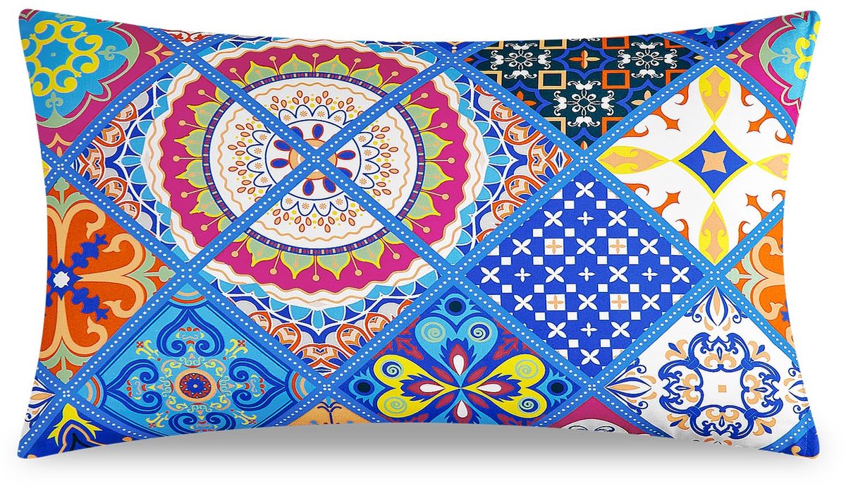 Ibenzoa Set van 2 Kussenslopen 40x70 cm met Paisleypatroon - Zachte Microvezel blauw