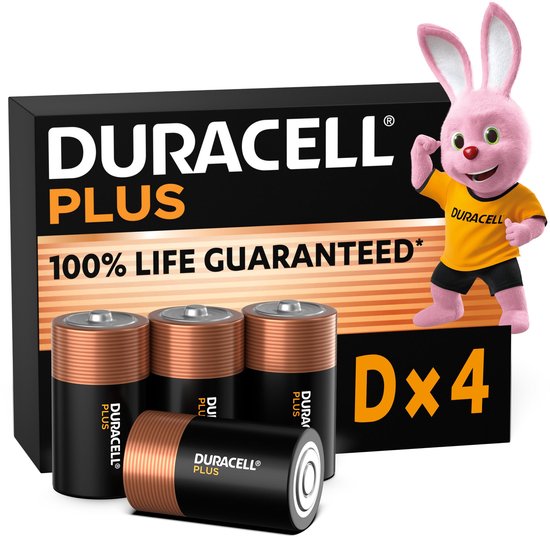 Duracell Plus D - alkaline batterijen - 1,5V, LR20 - 4 stuks