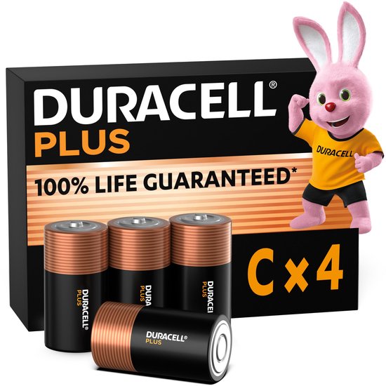 Duracell Plus C - alkaline batterijen - 1,5V, MN1400 - 4 stuks