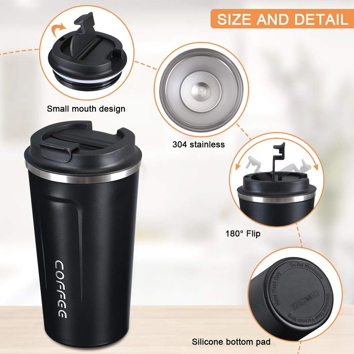Ibenzoa® Duurzame Thermobeker voor Reizen: Isolatie voor Koffie en Thee — cadeau in Koken & Dineren - foto 8