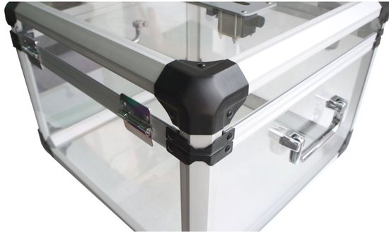 Stembus | Transportbox met inwerpsleuf en slot - 600 x 400 x H 439 mm - grijs | Gelijksluitend slot