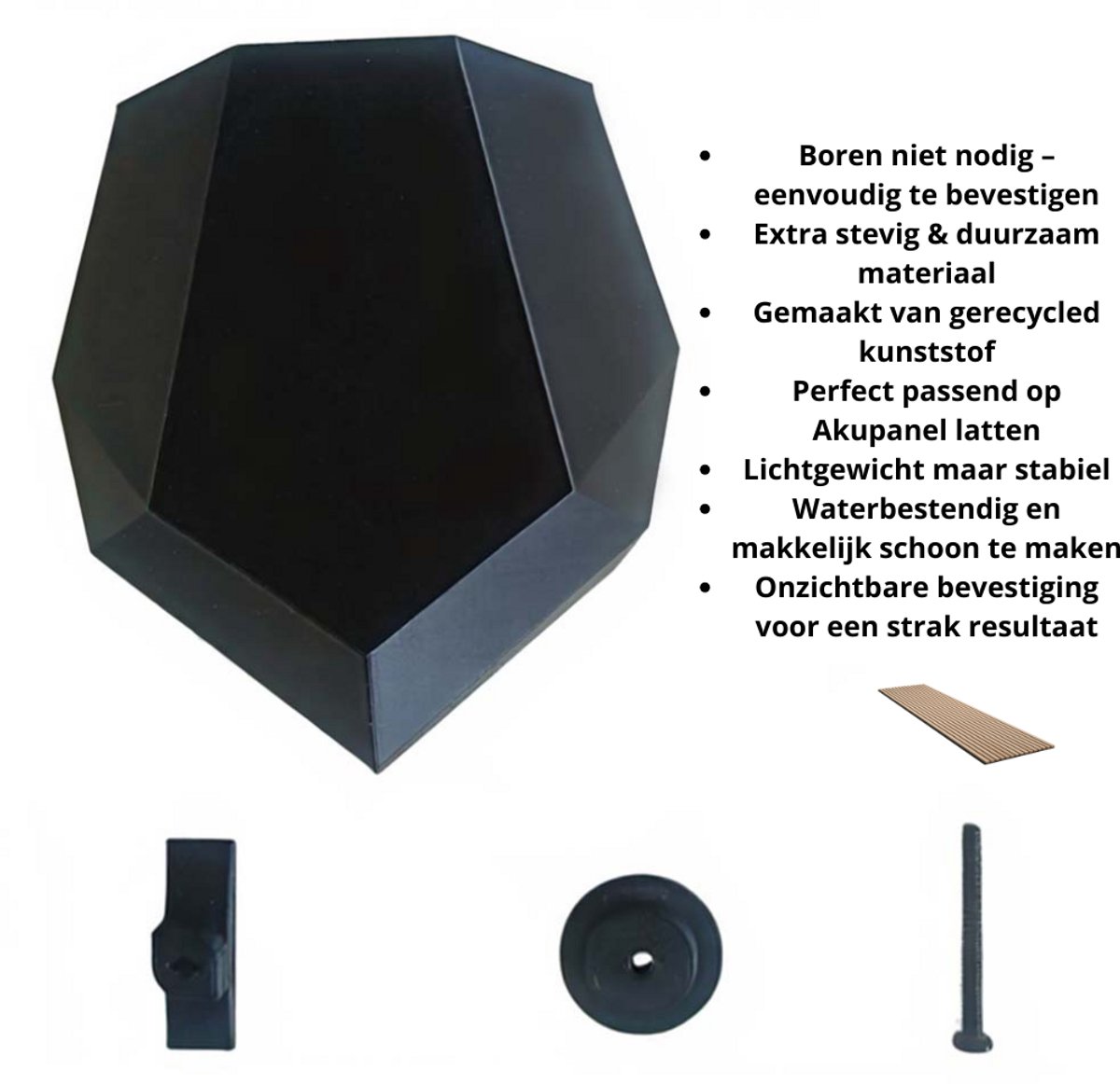 Plantenring V2 voor akoestisch wandpaneel - Groot -Akupanel - akoestische panelen - Akoestisch paneel - 1 stuk - Ring voor Lattenwand - Boren niet