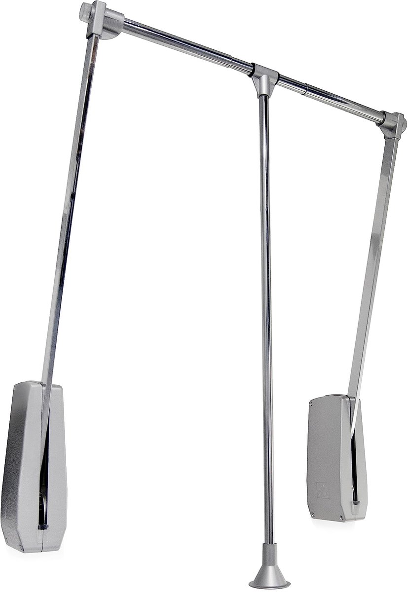 Ibenzoa Geavanceerde Kledinglift voor Garderobes - Verchroomd, Staal & Kunststof - 600830 mm