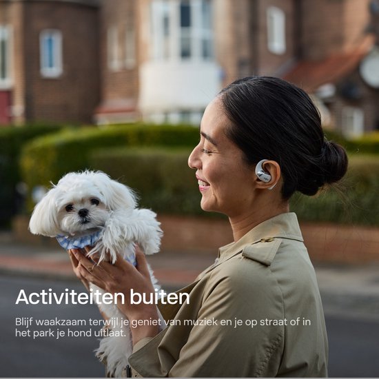 Shokz OpenFit 2+ Open-ear Sporthoofdtelefoon – Dolby Audio – Draadloze Oordopjes – Grijs