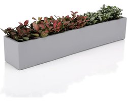 Grijze 145-Inch Ongeglazuurde Rechthoek Concrete Succulente Planter Vensterbank Dozen.