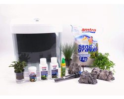 Nano Aquariumset Compleet 26 Liter met LED Verlichting en Decoratieve Planten - Ideaal voor Beginners