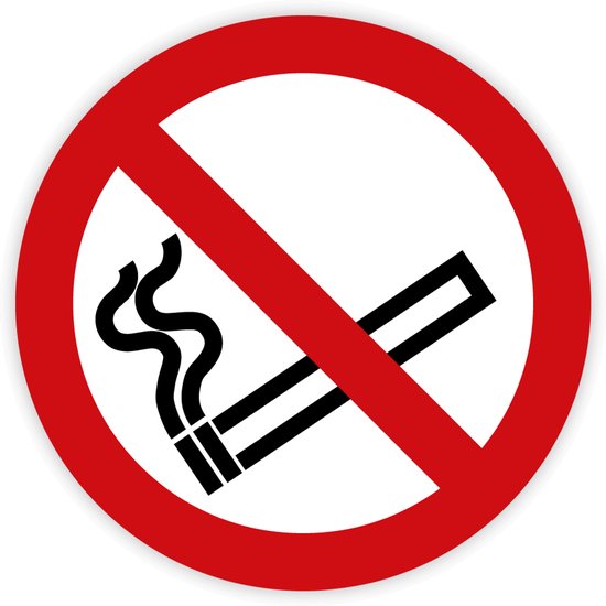 Simbol® - Panneaux Interdiction de fumer - Interdiction de fumer - Interdiction de fumer (P002) - 2 mm. Polystyrène épais (pour usage intérieur) - Taille ø 15 cm.