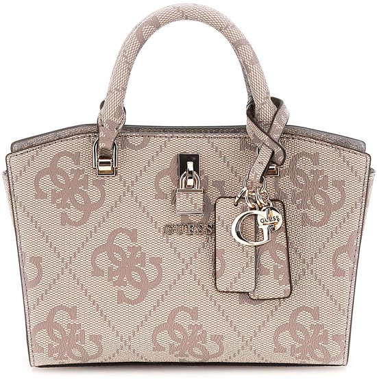 Sac Bandoulière GUESS Meridian Flap - Couleur Dove Logo Rose, 100% Polyuréthane, Neuf Avec étiquettes