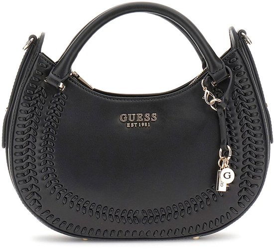 GUESS Sac à main Sac à épaule bandoulière Tatum Satchel Bag Black Noir