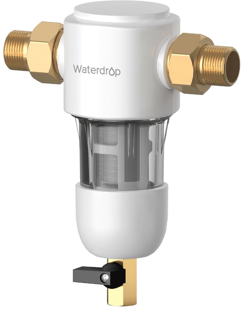 Herbruikbaar Sedimentwaterfilter voor het Hele Huis - Voor Stad- en Grondwater, 1" + 3/4" Aansluiting