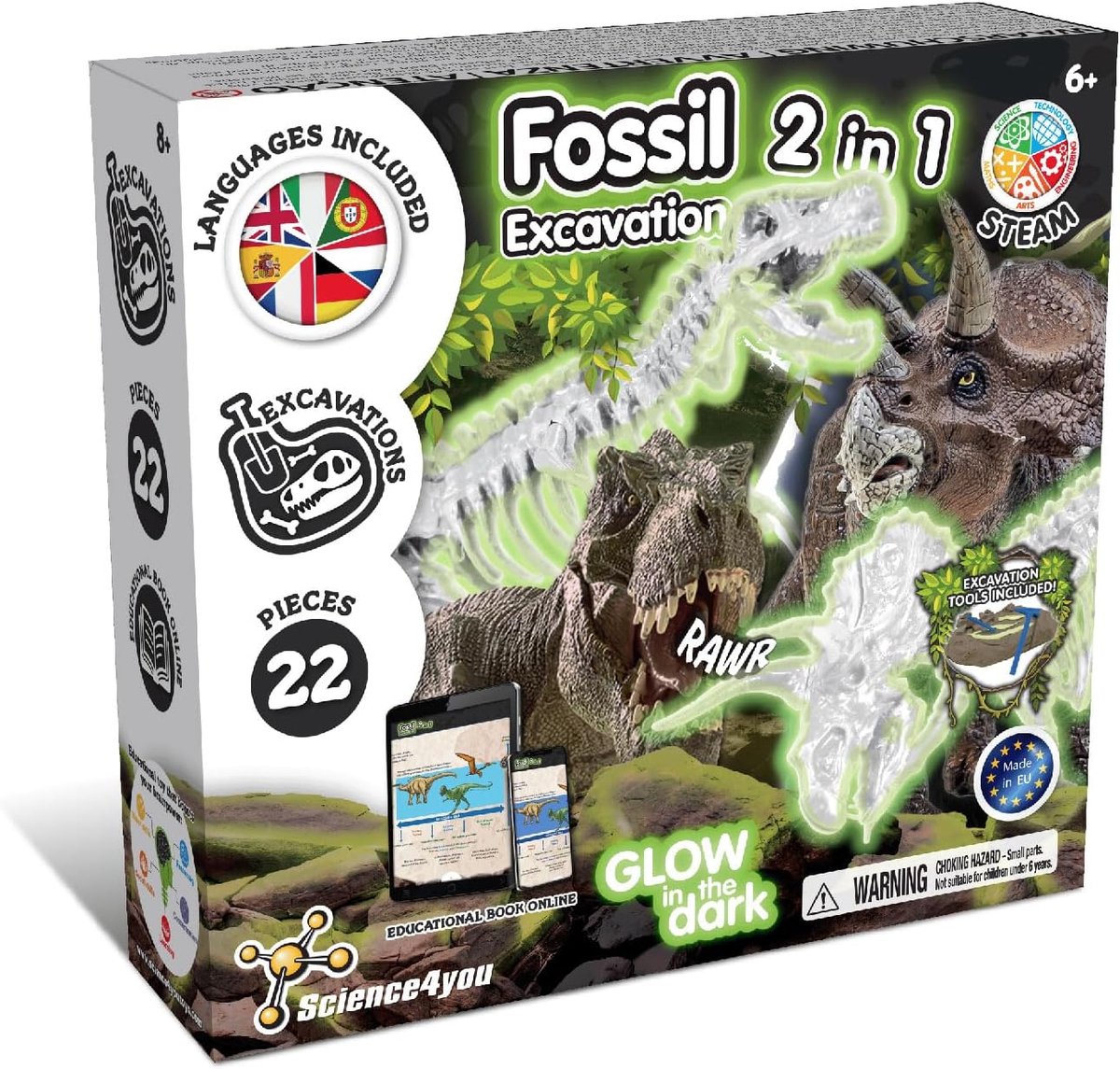 Science4you Explorador Jurasico Para Niños - Juego Paleontologia Con 14 Experimentos Para Niños: Set Excavacion, Puzzle Dinosaurios, Huevos Dinos y más, Juegos Educativos Para Niños 4 5 6 7 A. ños