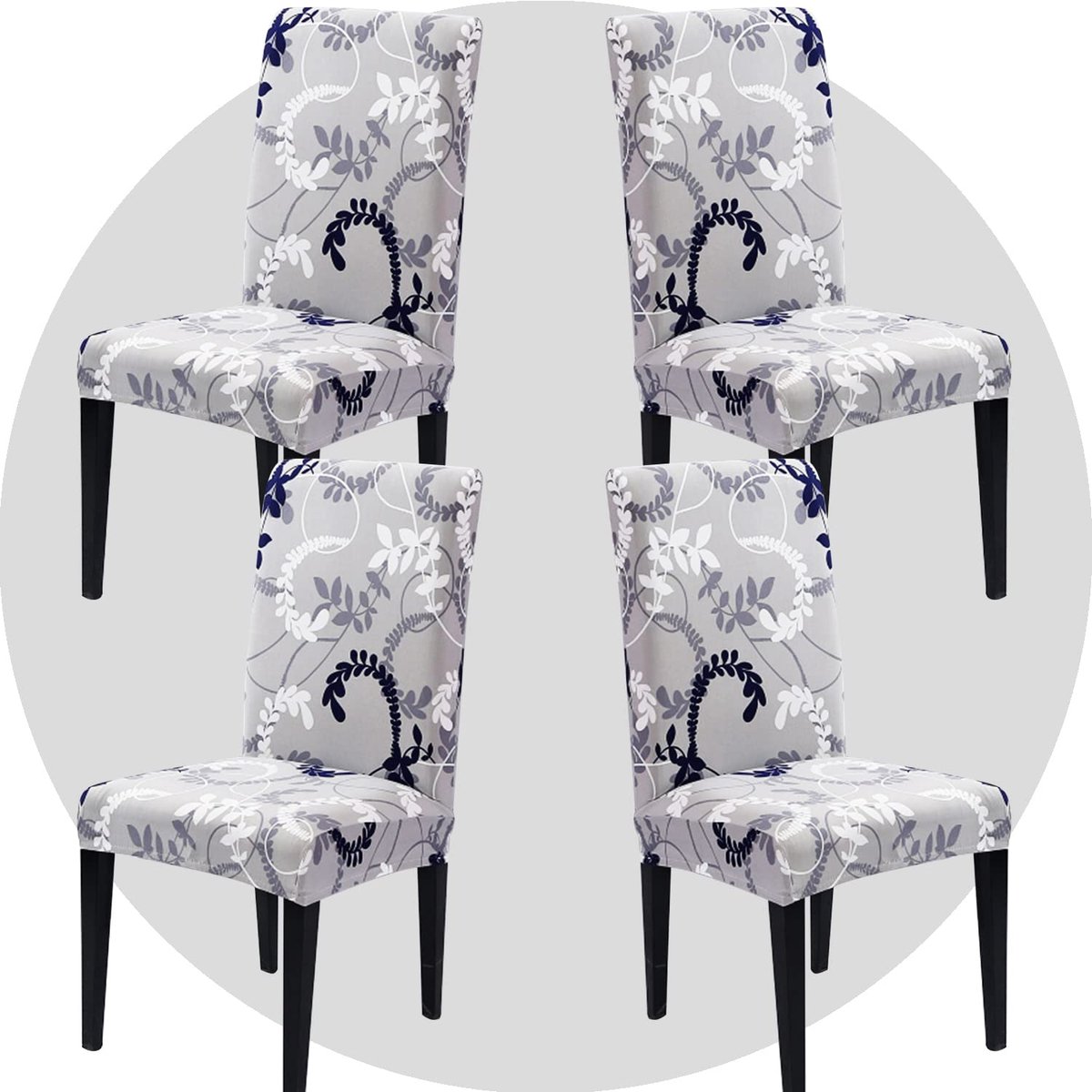 Ibenzoa® Stoelhoes Set van 4 - Grijs Rotan