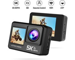 5K Actiecamera 4K 60FPS met 2,0 Inch Touchscreen, Wi-Fi, 170° Groothoek, 30M Waterdicht - Sportcamera voor Helm, Video-opnames, Outdoor Camera, Actie Fotocamera