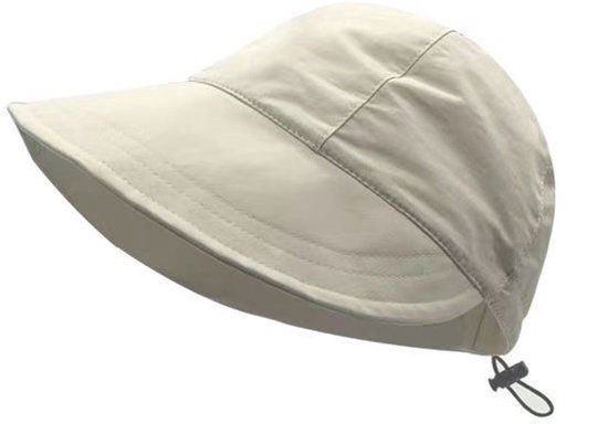 KZQ Zonnehoed Dames - Opvouwbare Strandhoed met Brede Rand - Zomer & Buiten - Beige - Hoofdomtrek 55-60cm