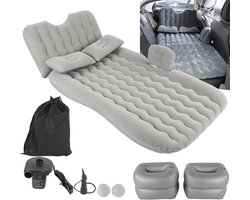 Auto Luchtbed - Auto Matras - Opblaasbaar - Incl. Kussens - Ideaal voor Camping - Auto opblaasbaar bed - Achterbank bed - Reizen - Camping - Auto slaapmatras - Grijs