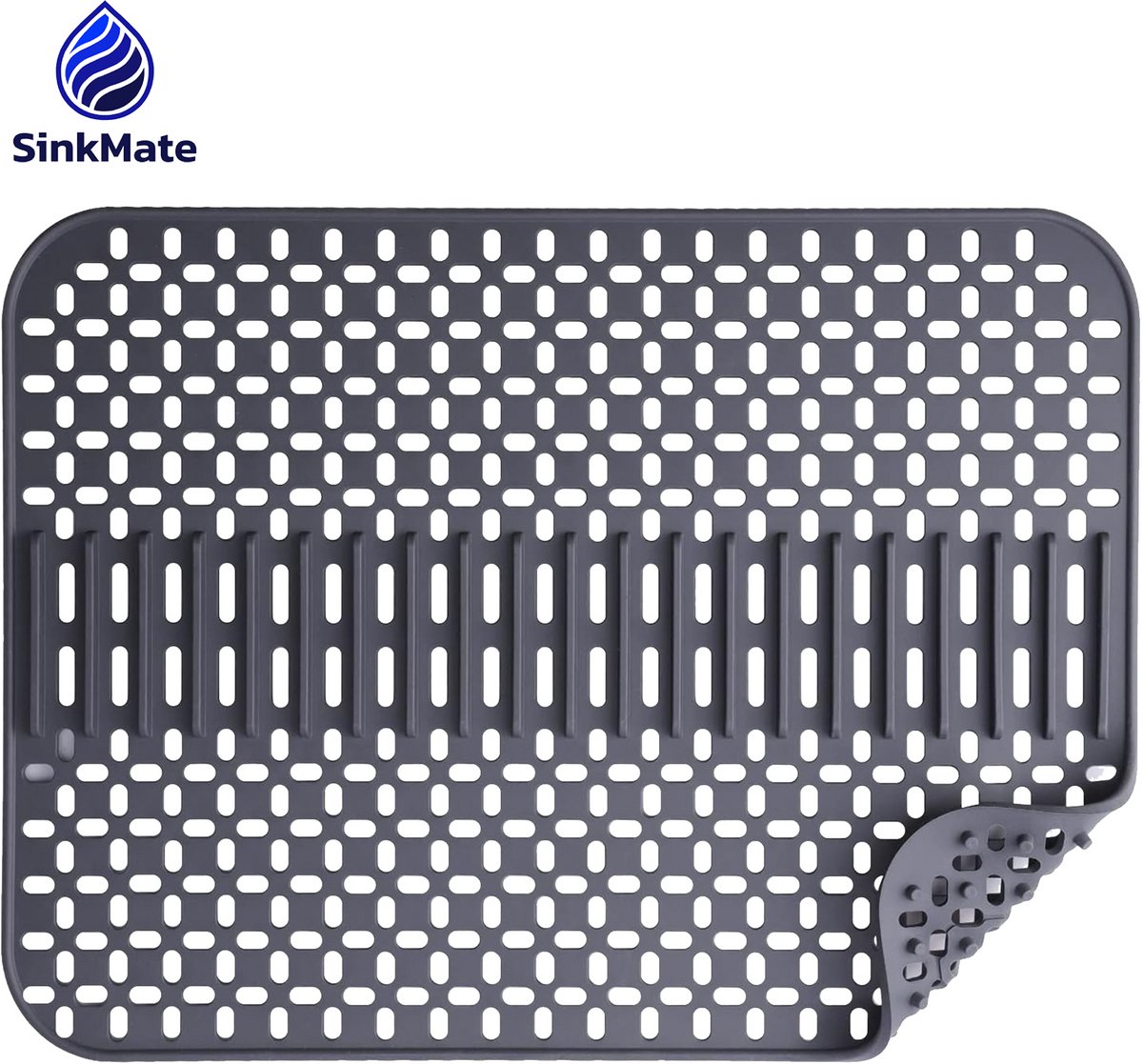 Goedkoopste Gootsteenmat SinkMate - Rechthoekig – Spoelbakmat – Gootsteen Beschermer - Afdruiprek - 32 x 43 cm - Siliconen - Hittebestendig – Onderhoudsvriendelijk