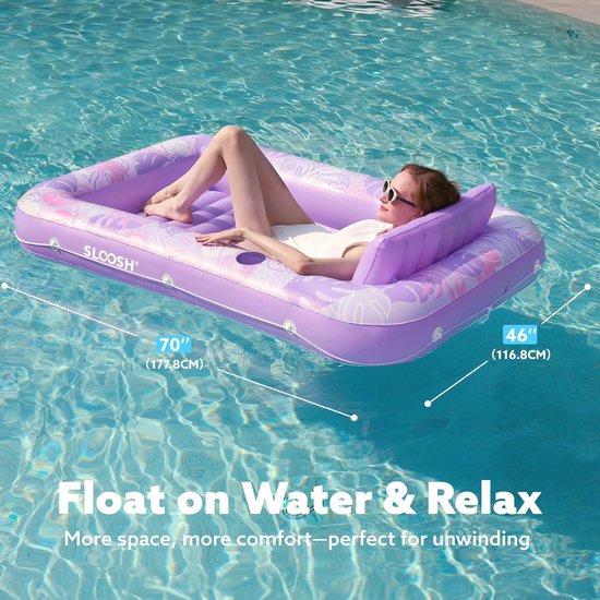 Opblaasbare Zonnebank Ligstoel Opblaasbare Zwemband Voor Kinderen En Volwassenen, Voor Zwembaden, De Sloosh Inflatable Tanning Pool