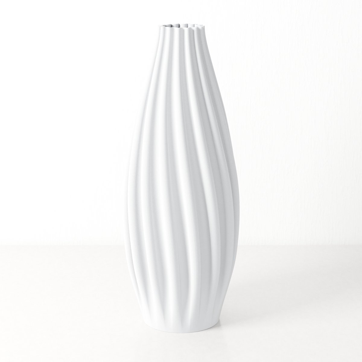 Fleuriek Vaas Wit - H40 cm - Luxe vaas voor zijden bloemen - Woonaccessoire van gerecycled plastic - Elegante kleurrijke vaas