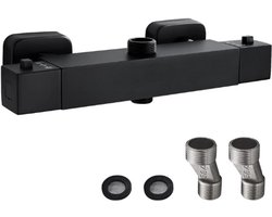 Vierkante Thermostatische Douchekraan - Blootgestelde Bar Valve - Mengkraan Voor Badkamers - Verchroomd Wandmontage - G1/2