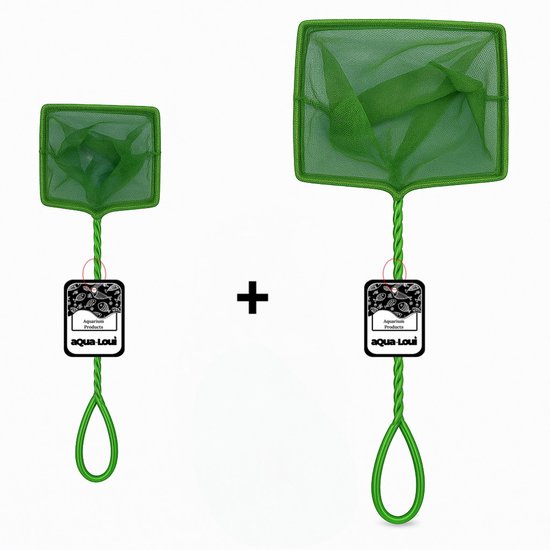 Aqua-Loui® - Schepnet Set- Schepnetjes - Aquarium - Visnet - 4” inch 10 cm breed & 6” inch 15 cm breed - Geschikt voor Aquarium Vijver en Zwembad - Set van 2 stuks