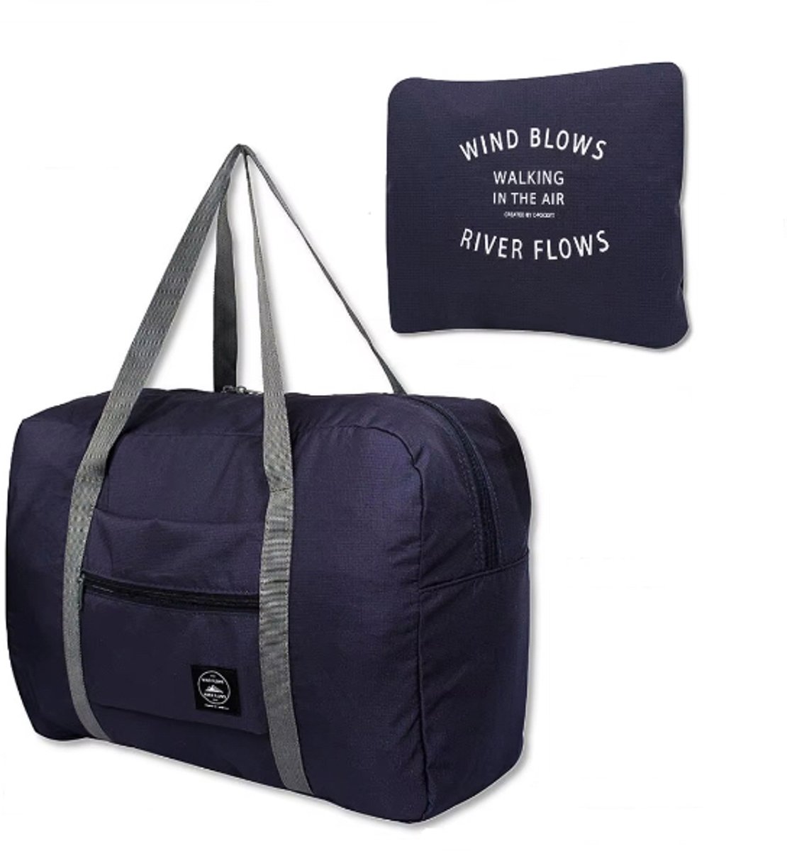 Weekendtas, Reistas of Opbergtas - Lichtgewicht, dun polyester en handig opvouwbaar voor kleding kleren opruimen - 20L - Carbon Zwart