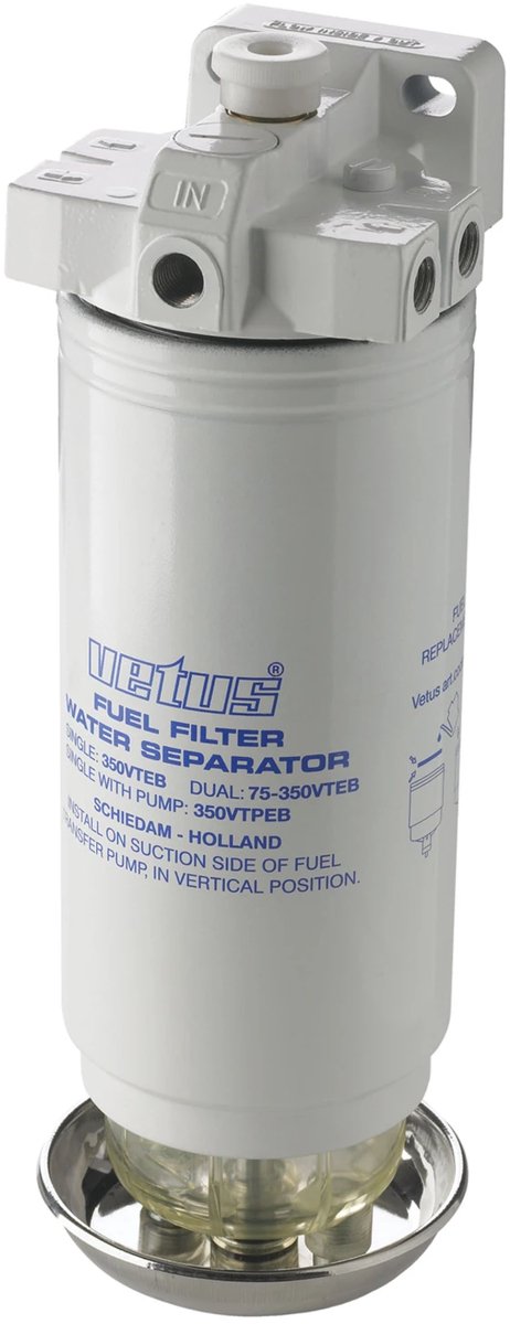 VETUS Brandstoffilter / Waterafscheider met Pomp 600 liter/uur | 350VTEPB