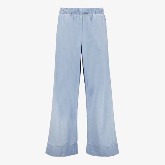 Lichtblauwe Denim Pantalon voor Dames