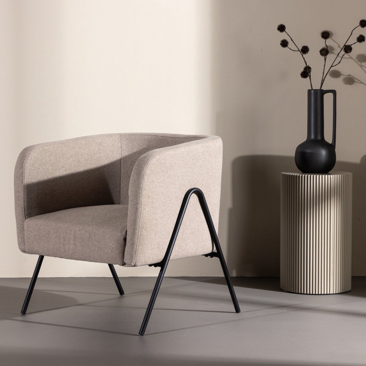 Fjôrd Fauteuil Rika Beige/Zwart