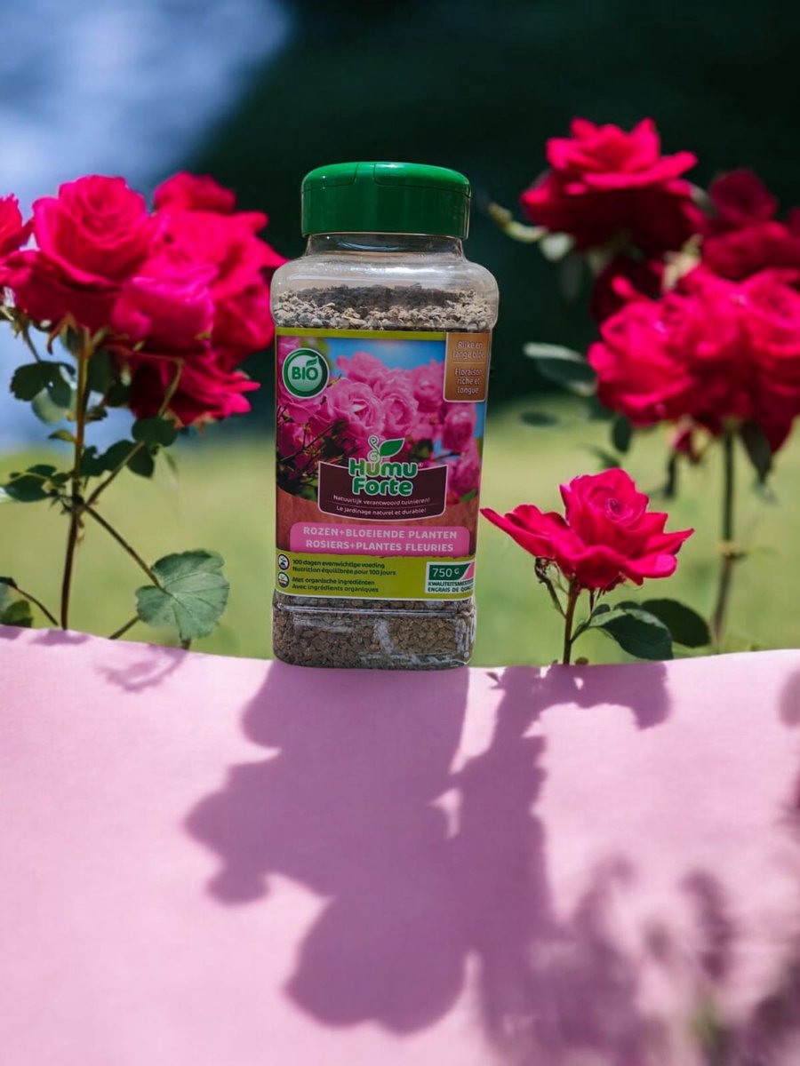Humuforte Bio Kwaliteitsmeststof Rozen & Bloeiende Planten | 100 Dagen Voeding | Extra Magnesium & Kalium