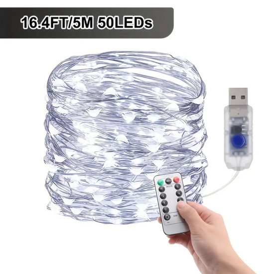 Bovista Lichtslinger - Lichtsnoer Buiten - Binnen - Klimop Slinger - Slinger Met Led Lichtjes - Wit - 20M