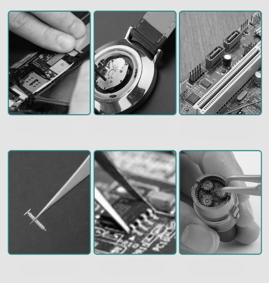 Precisie Pincet Kit - Anti-Statische Rvs - ESD - Niet-Magnetische