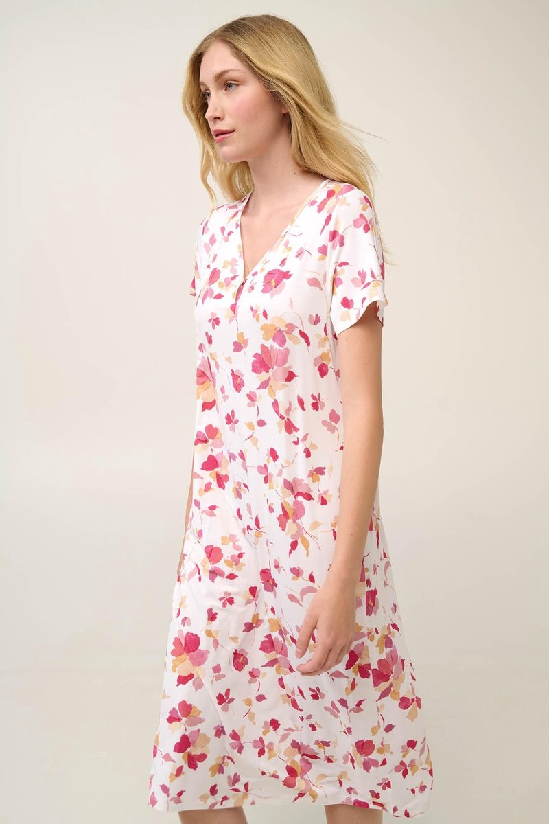 Vamp! Nachthemd Dames Volwassensnen Viscose Tencel Nachtjapon Korte Mouw Adenia Lang 22063/267 48/ 4XL