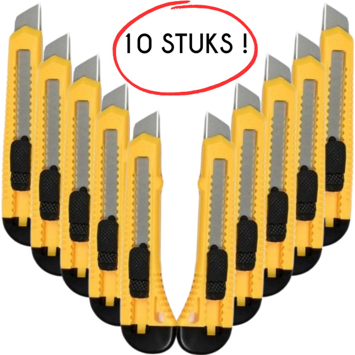 S4D® - Stanleymessen - Afbreekmes - Snijmes - Werkmes - Breekmes - 18 MM - Set 10 STUKS !